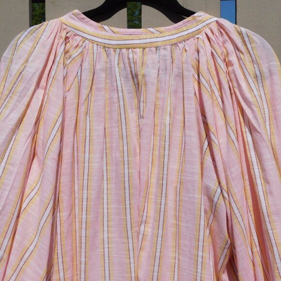 Daughters of India Poet Blouse | Pink Sorbet | Stripes | Boho | VGUC | XL - Picture 6 of 10